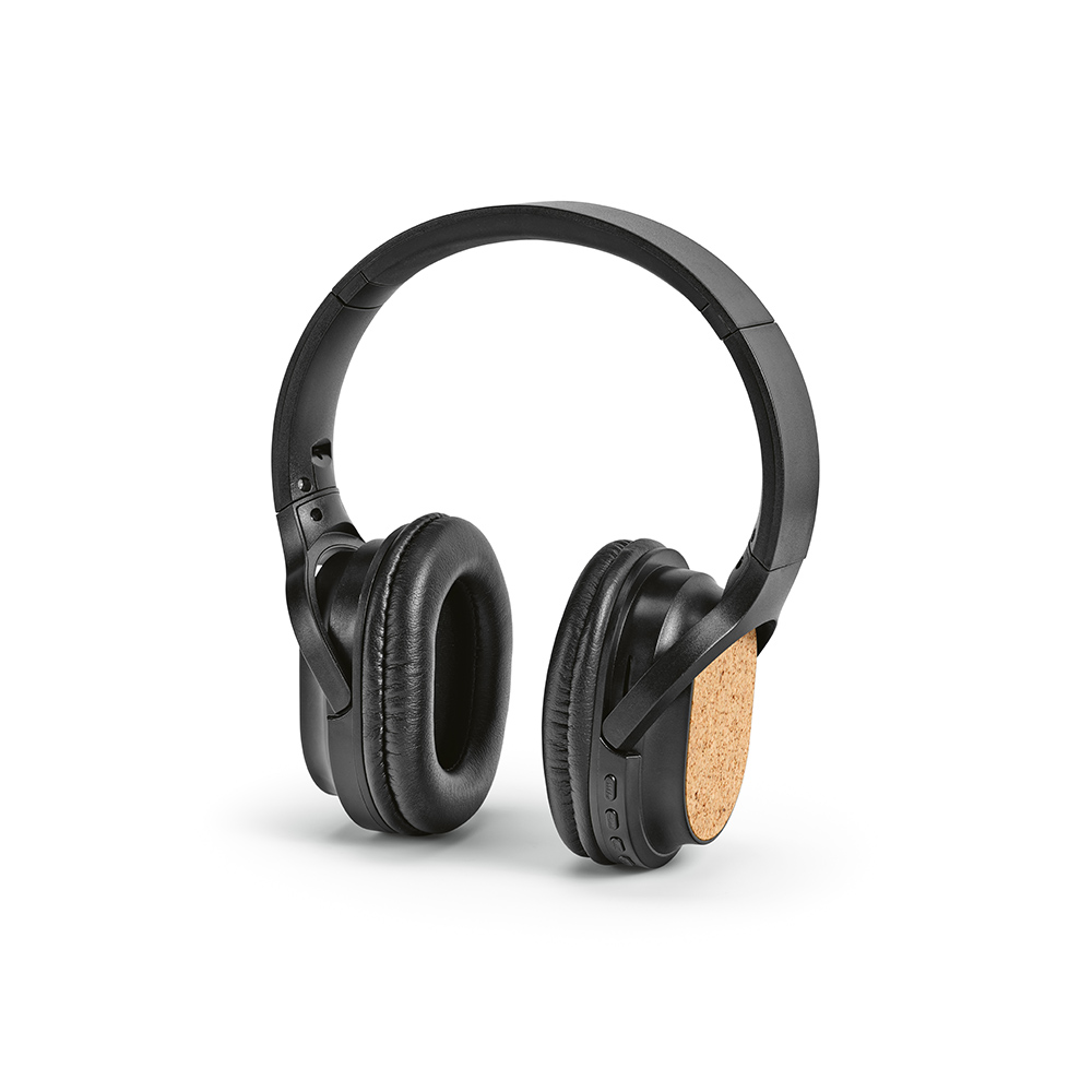 Casque sans fil Faraday en ABS recyclé & liège, 400mAh, autonomie 8h.