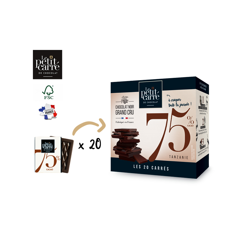 Coffret Délicatesse personnalisé 20 carrés de chocolat avec bagues personnalisées
