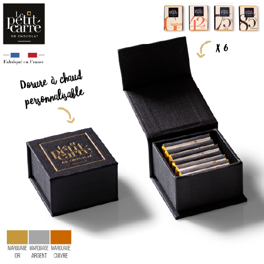 Coffret Ecrin personnalisé 2 nougats emballés individuellement